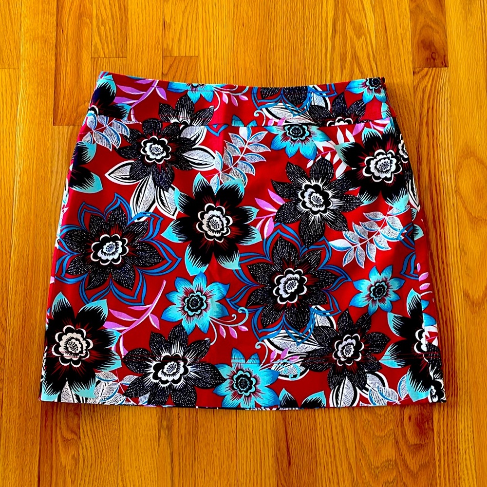 Talbots cotton floral skirt fully lined, gorgeous print new sz.14